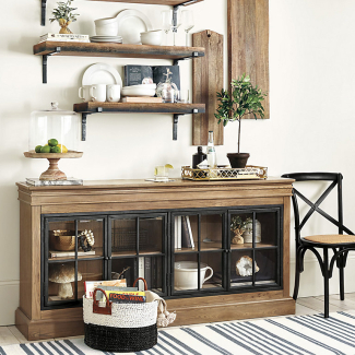 Black/Brown Masif Ahşap Konsol