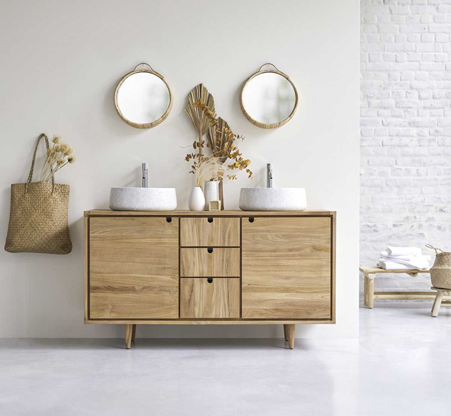 KANSAS Masif Ahşap Banyo Dolabı - 0